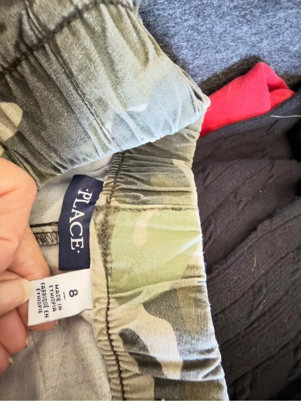 Slim Straight Camo Jeans in Olive and Khaki